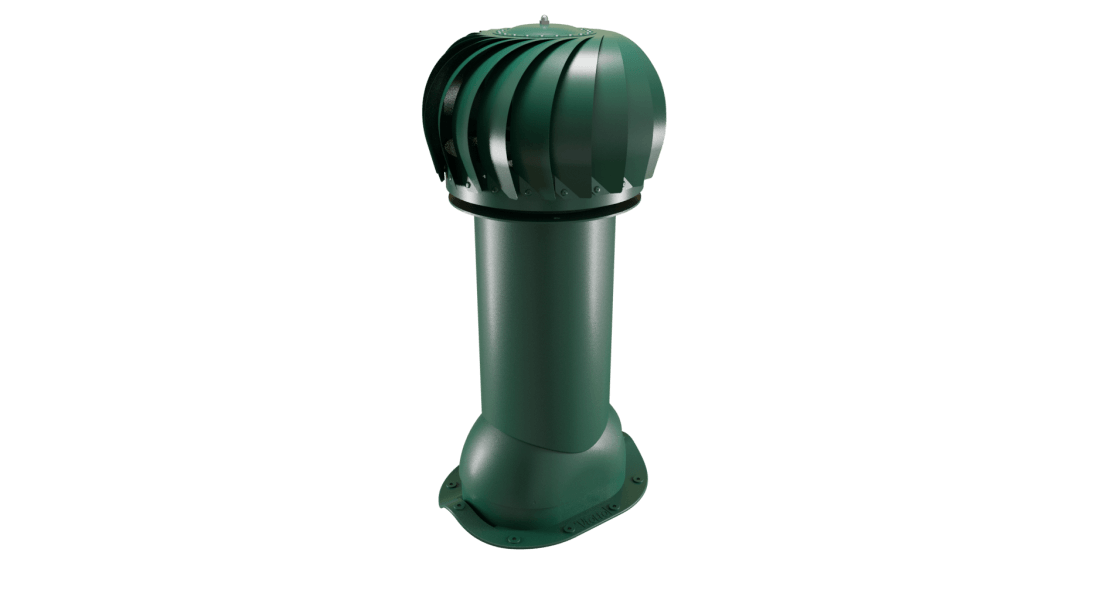 Роторная  вентиляция Viotto для металлочерепицы (утепленная, d125 мм) RAL 6005 Зеленый мох