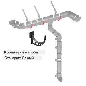 Docke СТАНДАРТ Кронштейн желоба 120мм  — Серый