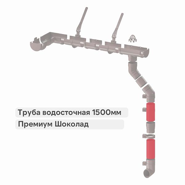 Docke ПРЕМИУМ Труба водосточная 1500мм Шоколад