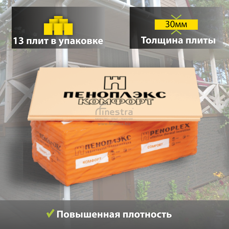 Экструзионный пенополистирол ПЕНОПЛЭКС КОМФОРТ® 30х585х1185 мм  Т-15