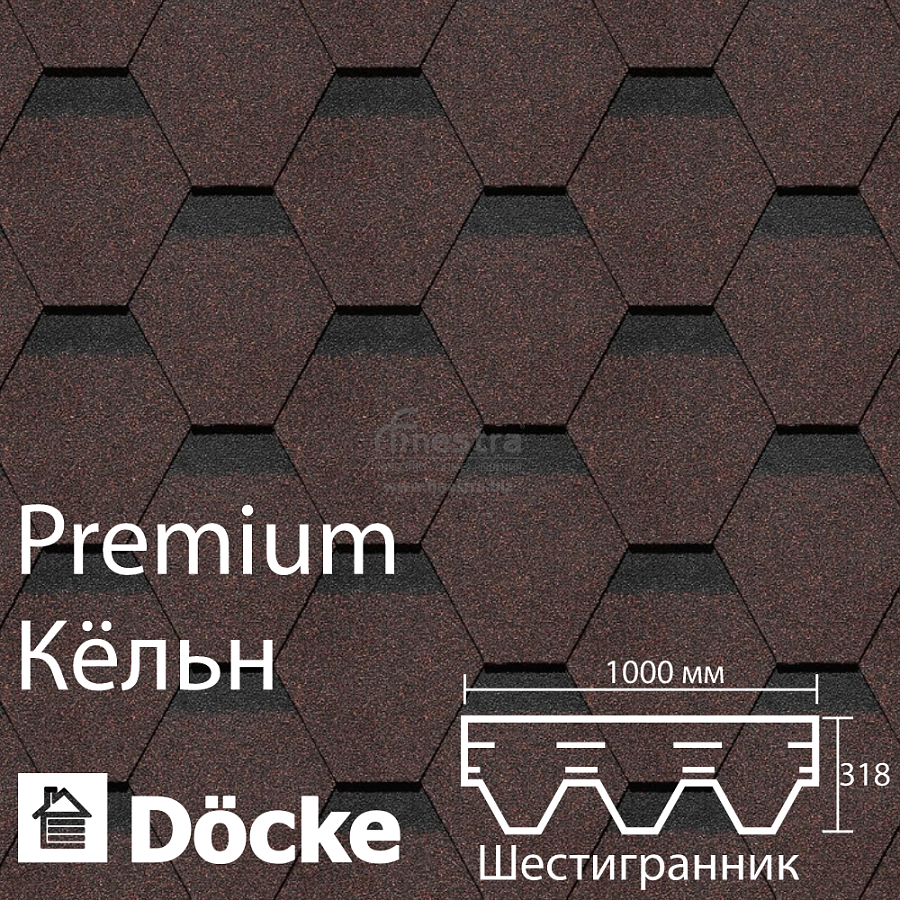 Гибкая черепица Docke PIE PREMIUM Кёльн 3м2/уп