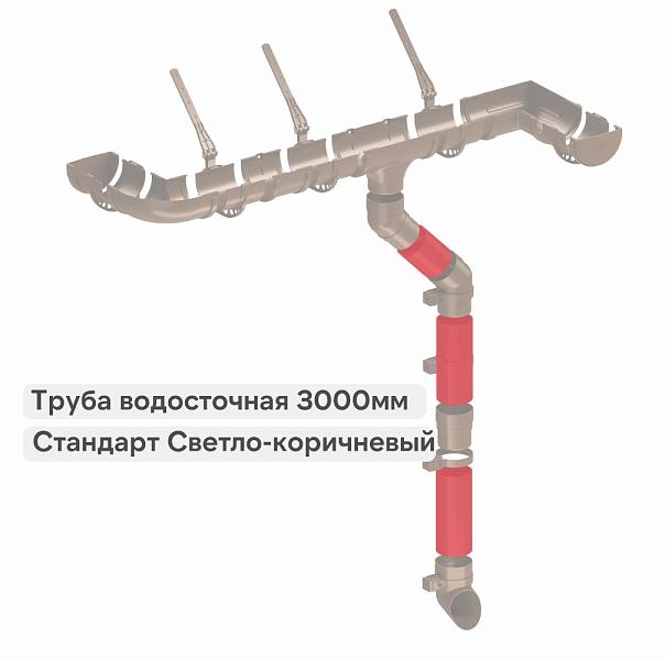 Docke СТАНДАРТ Труба водосточная 80х3000мм Светло-коричневый