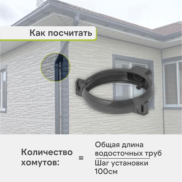 Хомут трубный Альта-Профиль "Элит" ПВХ Графит