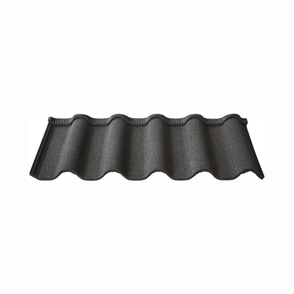 Композитная черепица Stone Cover Андалузия 1280x420х0,45мм 0,46м2 Графит (RAL 7024)