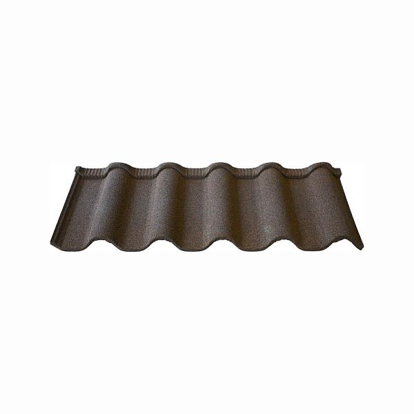 Композитная черепица Stone Cover Андалузия 1280x420х0,45мм 0,46м2 Шоколад (RAL 8017)