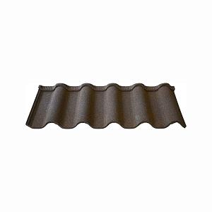 Композитная черепица Stone Cover Андалузия 1280x420х0,45мм 0,46м2  — Шоколад (RAL 8017)