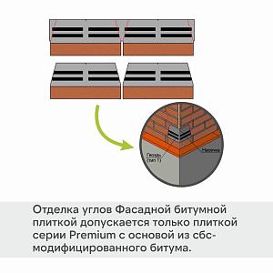 Фасадная битумная плитка Docke ПРЕМИУМ КЛИНКЕР 2 м2/уп  — Серый