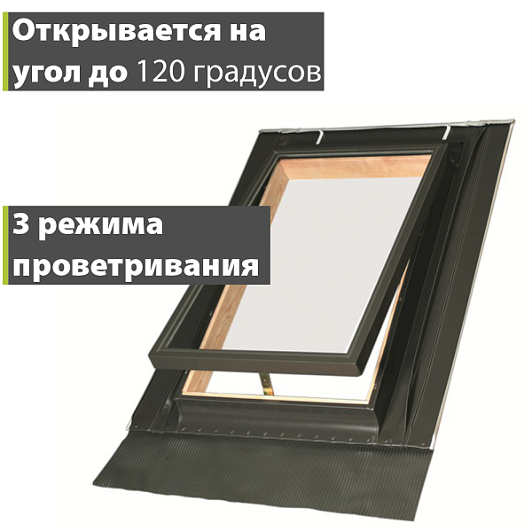 Окно-люк Fakro WGI для выхода на крышу в комплекте с универсальным окладом 46x55см