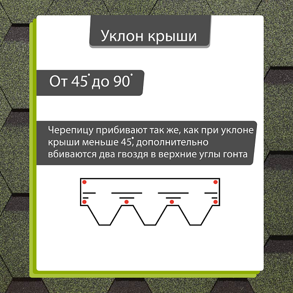 Гибкая черепица Docke СТАНДАРТ коллекция Сота 3м2/уп Зеленый