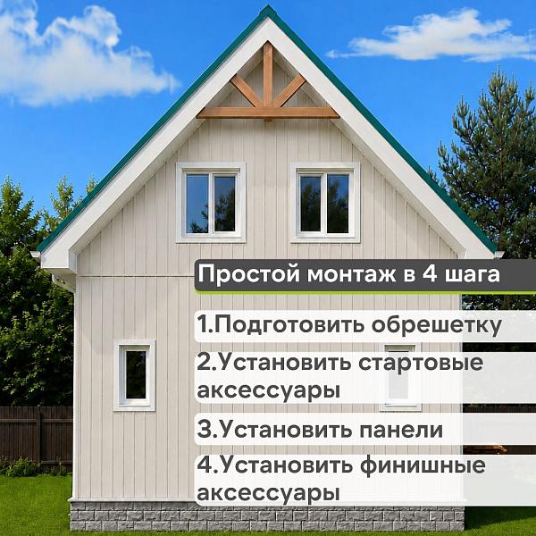 Docke ПРЕМИУМ Вертикальный сайдинг S7 3000х180мм 0,54м2 Сливки