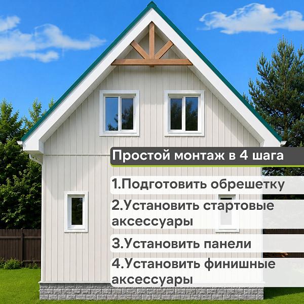 Docke ПРЕМИУМ Вертикальный сайдинг S7 3000х180мм 0,54м2 Пломбир