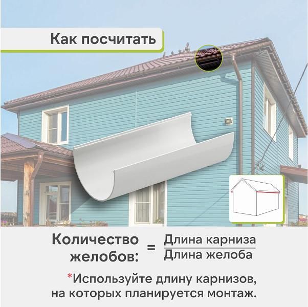 Docke СТАНДАРТ Желоб водосточный 120х3000мм Белый