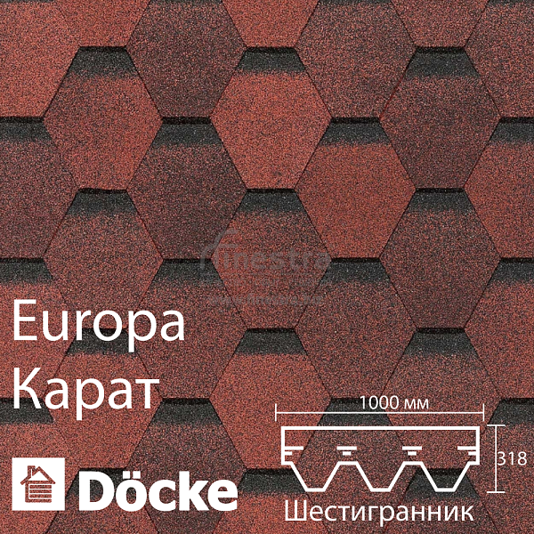 Гибкая черепица Docke PIE EUROPA KARAT 3м2/уп