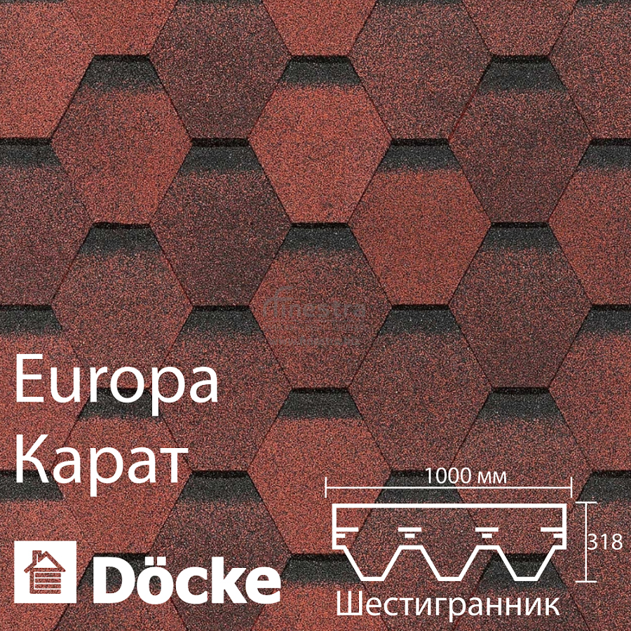 Гибкая черепица Docke PIE EUROPA KARAT 3м2/уп
