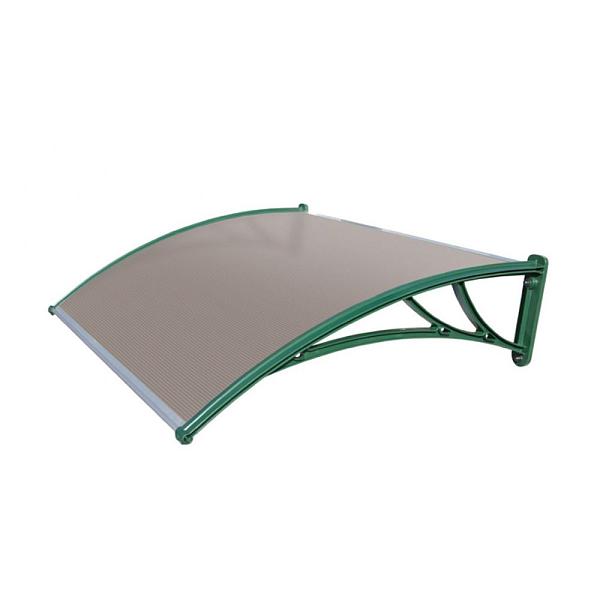 Козырек Fakro StopRain 1200мм Кронштейн - зеленый, Поликарбонат - бронзовый (КЗ-ПБ, под заказ)
