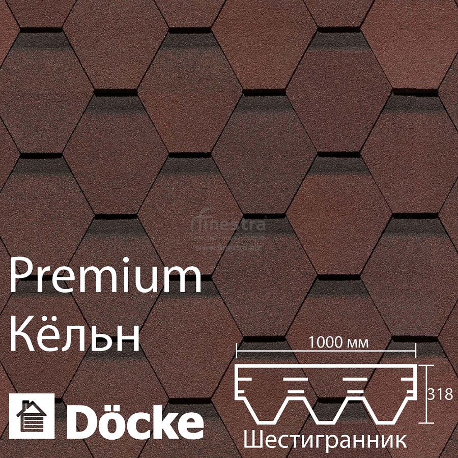 Гибкая черепица Docke PIE PREMIUM Кёльн 3м2/уп