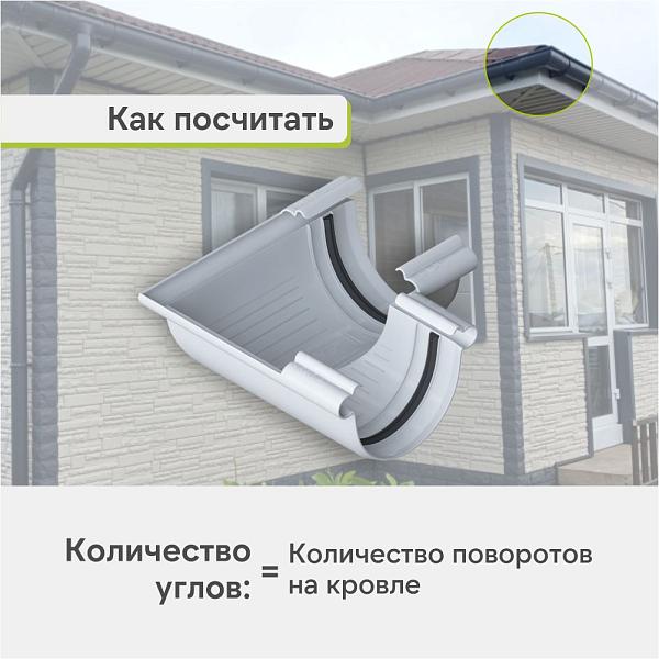 Угол желоба 90° Альта-Профиль "Элит" ПВХ Белый