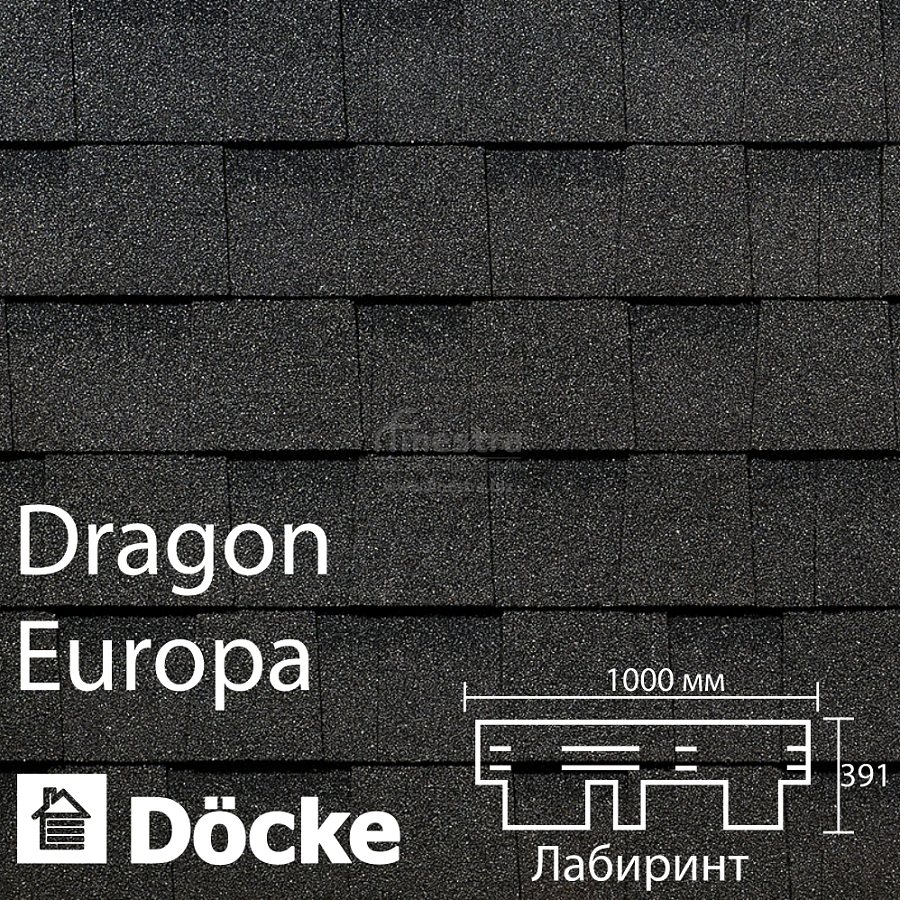 Ламинированная черепица Docke PIE EUROPA DRAGON 2.38м2/уп
