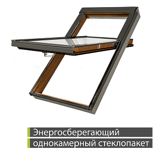 Купить Мансардное окно Fakro PTP-V/GO U3 (ПВХ) с вентклапаном "Золотой дуб" в Красноярске
