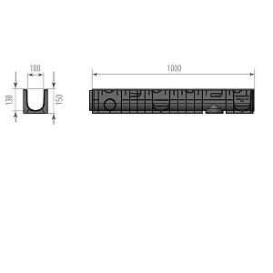 Купить Канал пластиковый DN100 H150 Aquastok Norma 1000х148х150мм 11015 в Иркутске