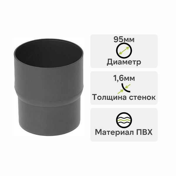 Муфта трубы Альта-Профиль "Элит" ПВХ Графит