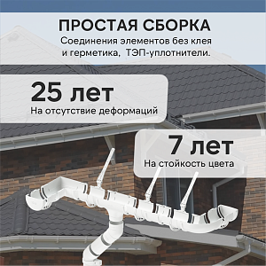 Купить Комплект водосточной системы Docke STANDARD 120х80мм, 6х3м Белый в Красноярске