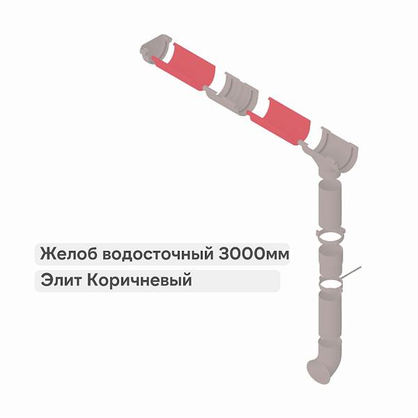 Желоб Альта-Профиль "Элит" ПВХ 3000мм Коричнево-белый