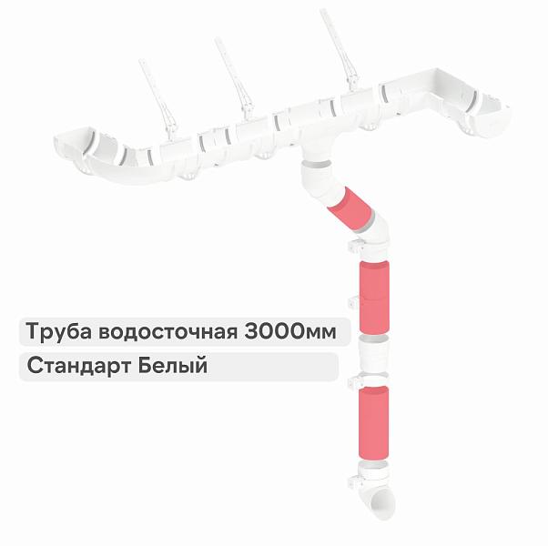 Docke СТАНДАРТ Труба водосточная 80х3000мм Белый