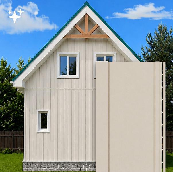 Docke ПРЕМИУМ Вертикальный сайдинг S7 3000х180мм 0,54м2 Сливки