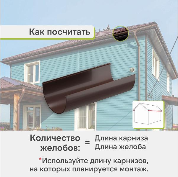 Docke СТАНДАРТ Желоб водосточный 120х3000мм Темно-коричневый
