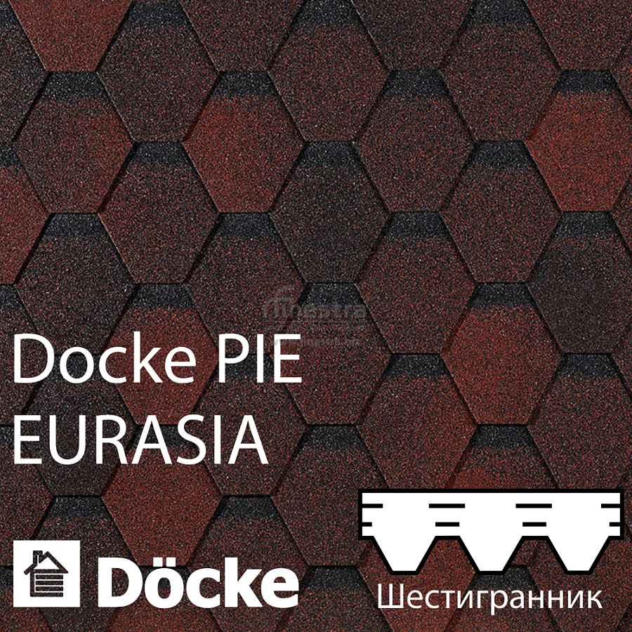 Гибкая черепица Docke PIE EURASIA Шестигранник 3м2/уп