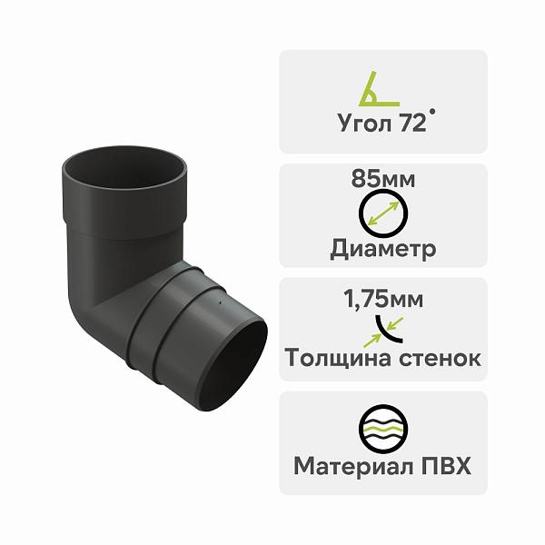Docke ПРЕМИУМ Колено 72 Графит