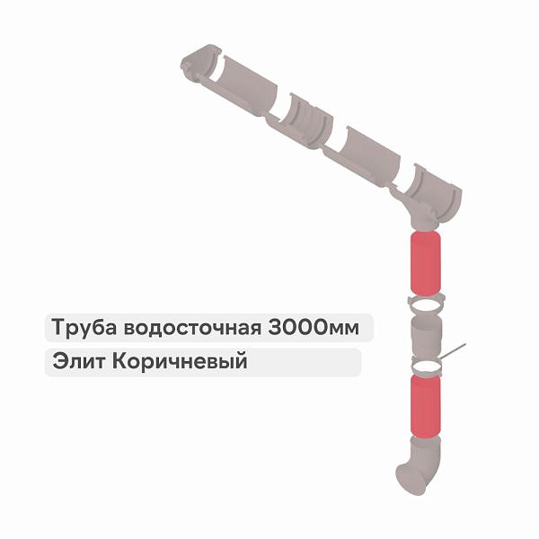 Труба водосточная Альта-Профиль "Элит" ПВХ 3000мм Коричневая