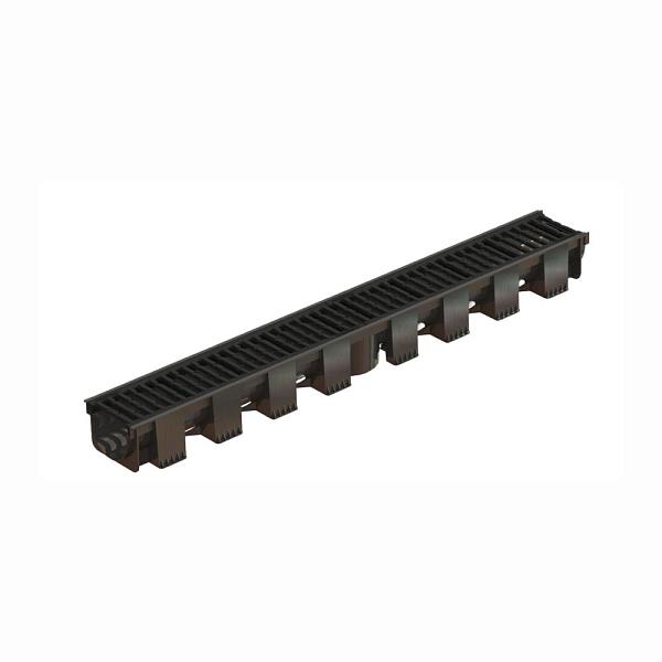 Лоток пластиковый с чугунной решеткой Aquastok AQUA-TOP Series X (комплект) 1000х140х90мм 1093x
