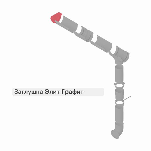 Заглушка Альта-Профиль "Элит" ПВХ Графит