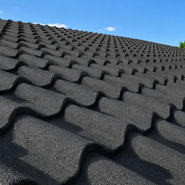 Композитная черепица Stone Cover Андалузия 1280x420х0,45мм 0,46м2 Графит (RAL 7024)
