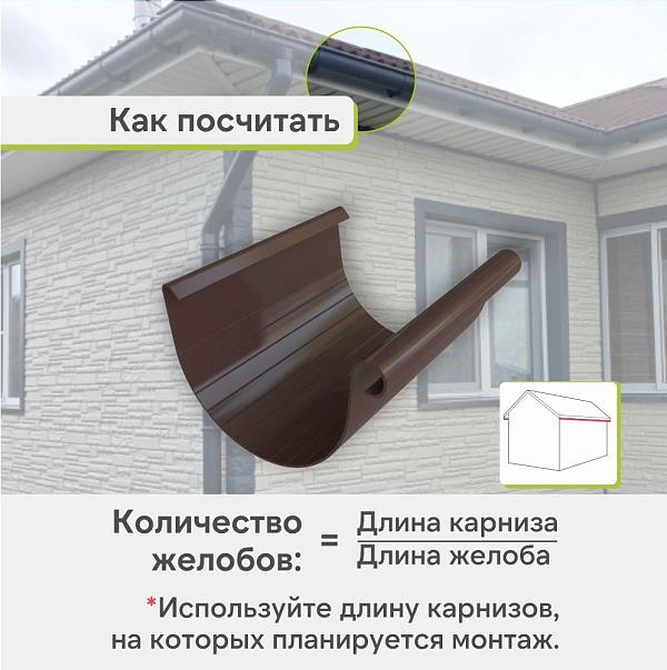 Желоб Альта-Профиль "Элит" ПВХ 3000мм Коричнево-белый