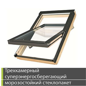 Купить Мансардное окно Fakro FTT U8 Thermo с трехкамерным стеклопакетом в комплекте с EHV-AT Thermo и XDK в Красноярске