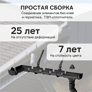 Купить Комплект водосточной системы Docke PREMIUM 120х85мм, 6х3м Графит в Красноярске