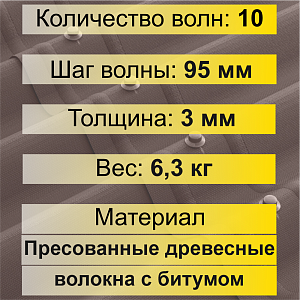 Купить Лист Ондулин SMART (0.95х1.95 м) Коричневый в Красноярске