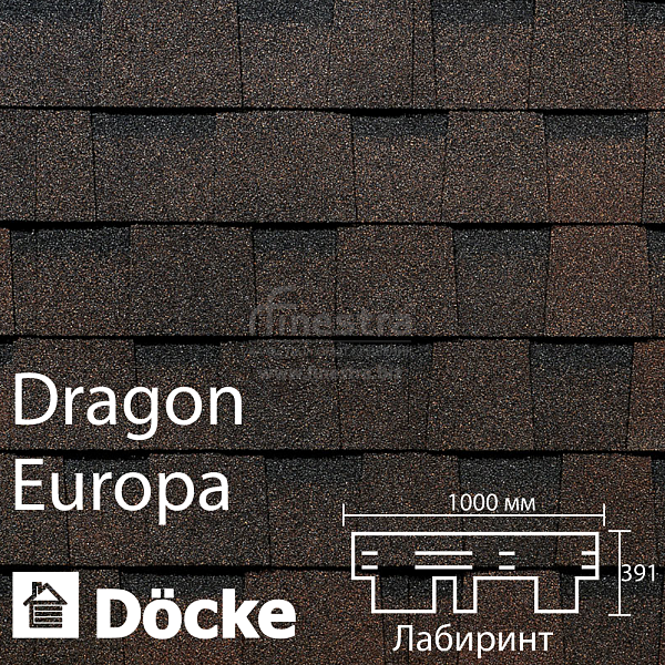Ламинированная черепица Docke PIE EUROPA DRAGON 2.38м2/уп