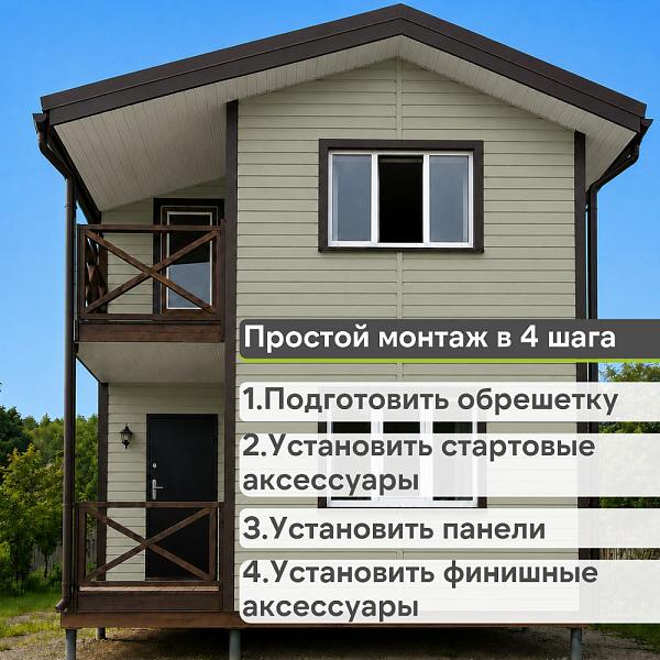 Docke ПРЕМИУМ Сайдинг D4.5D 3600х232мм 0.84м2 Сандал