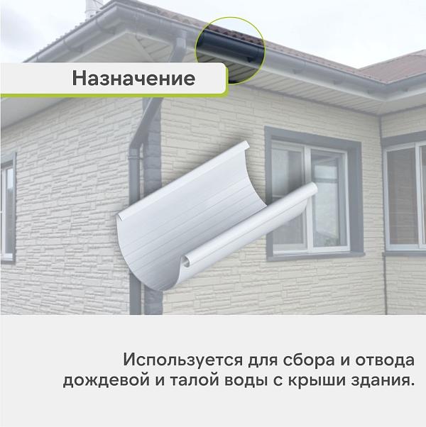 Желоб Альта-Профиль ПВХ 4000мм Белый