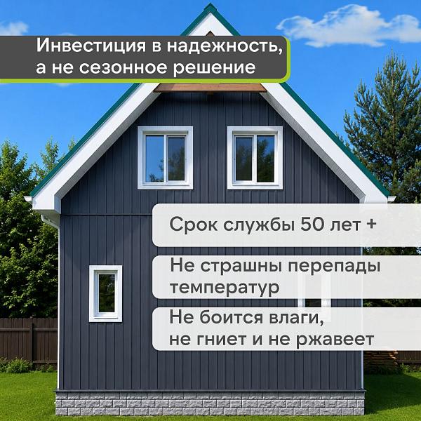 Docke ПРЕМИУМ Вертикальный сайдинг S7 3000х180мм 0,54м2 Графит
