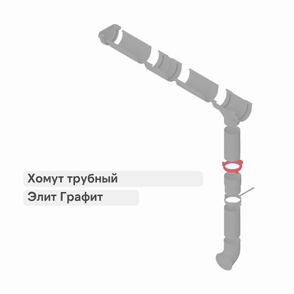 Хомут трубный Альта-Профиль "Элит" ПВХ Графит