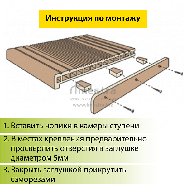 Заглушка для ступеней Terrapol 320х5,55х32мм