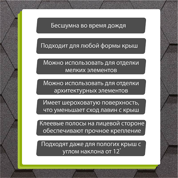 Гибкая черепица Docke СТАНДАРТ коллекция Сота 3м2/уп Серый