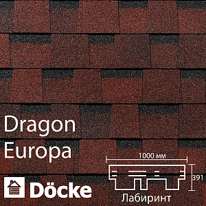 Ламинированная черепица Docke PIE EUROPA DRAGON 2.38м2/уп