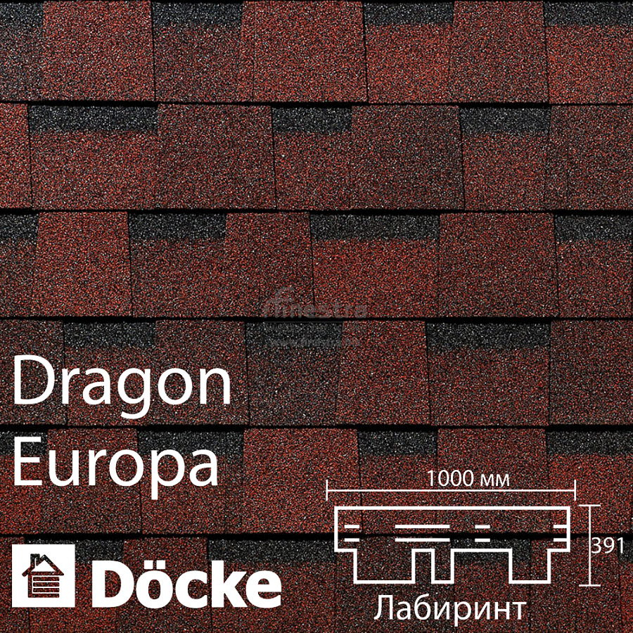 Ламинированная черепица Docke PIE EUROPA DRAGON 2.38м2/уп