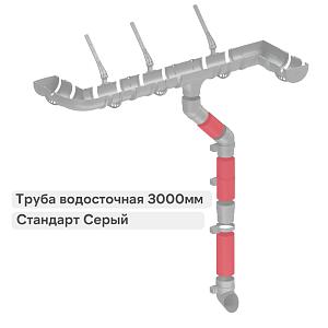 Docke СТАНДАРТ Труба водосточная 80х3000мм  — Серый